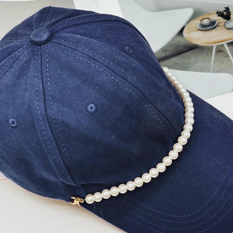 Detachable Pearl Hat Chains For Trucker Hats And Mesh Baseball Caps 4 Pack Metal Beads Chains With Lobster Claw Clasps