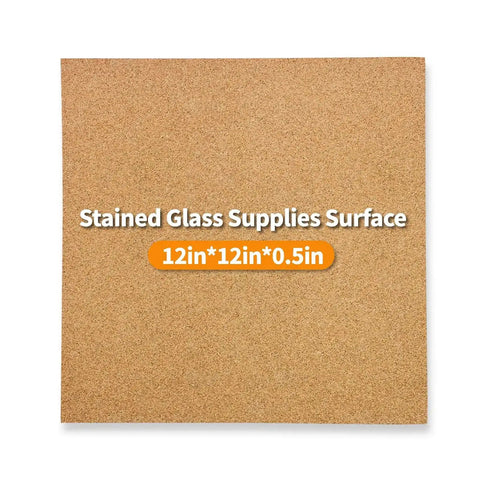 12 By 12 By 0.5 Inch Stained Glass Work Surface Cutting Mat Heat Resistant Starter Kit With Tools displayed on white background