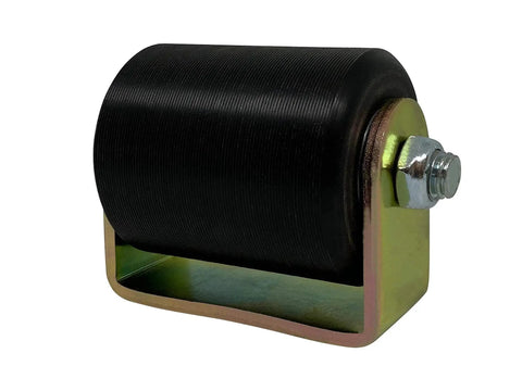 Slide Gate Guide Roller 3 Inch Black Hard Nylon UHMW Rollers With C Bracket 2 Pack Rear Post Welded Assembly