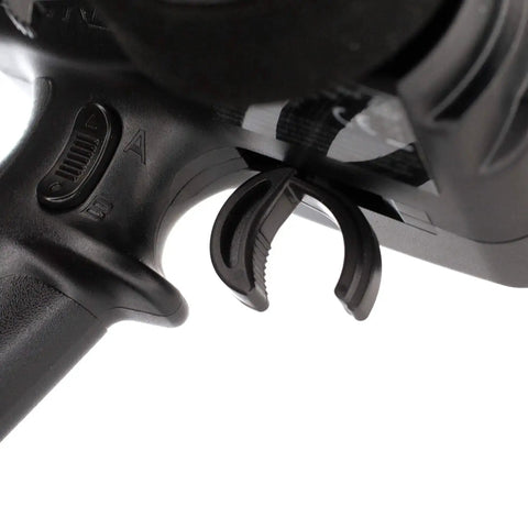 Trigger close-up on DX3 Smart Three Channel Transmitter With SR315 Receiver for RC cars and trucks, showcasing control detail.