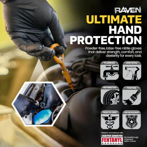 Powder Free Nitrile Gloves 7 Mil Textured Grip Puncture Resistant For Automotive use in engine maintenance