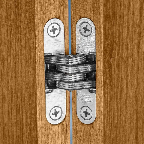 Hidden Door Hinges Two And Three Eighths Inch Concealed Cross Hinges Zinc Alloy 180 Degree Swing 8 Pack For Wood Doors And Cabinets