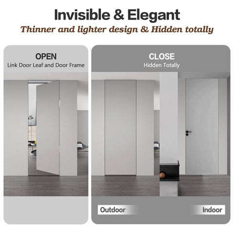 Hidden Door Hinges 7 Inch Stainless Steel Concealed Hinges for Doors with 180 Degree Swing and 3 Way Adjustable