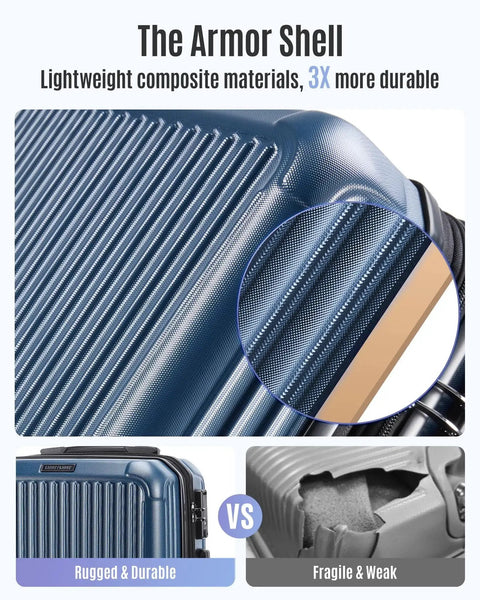 Close-up of hardside shell on Your Go To Carry On Luggage For Airport Runs With Durable Hardside Shell, Airline Approved 22 by 14 by 9 Inches