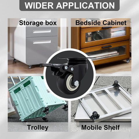 Heavy Duty 2 Inch Caster Wheels Set Of 12 With Brakes For Furniture And Workbenches Htudcoue used on various furniture