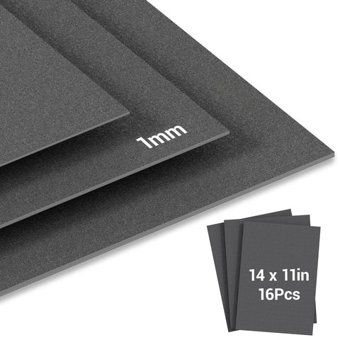 Gasket material sheets, non-asbestos, 16 pcs of 14 x 11 in, 1.0 mm thick, dark grey