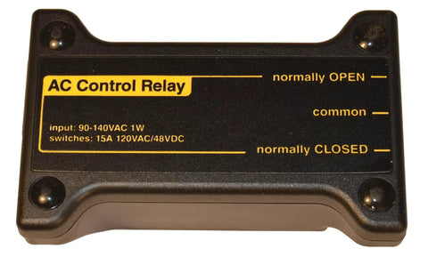 Enclosed AC DC Power Relay With Protection And Debounce Screw Terminals 120V Trigger Input device showing control labels