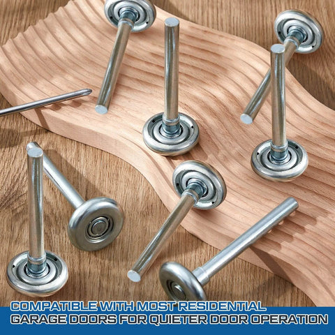 Beefed Up 20 Pack Steel Garage Door Rollers Replacement Kit With 1.8 Inch Wheels And 10 Ball Bearings for 2 Inch Tracks, 4 Inch Stem