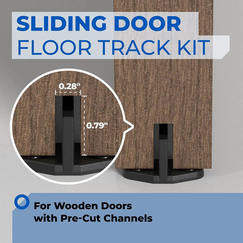 Barn Door Floor Guides And Bottom Track Mounts Heavy Duty Metal Glides Replacement Tracks Stops From Swing Universal Compatibility With Standard Wooden Sliding Doors Minimum Door Thickness 1.35 Inches Groove Size 0.79 By 0.28 Inches 2 Pack