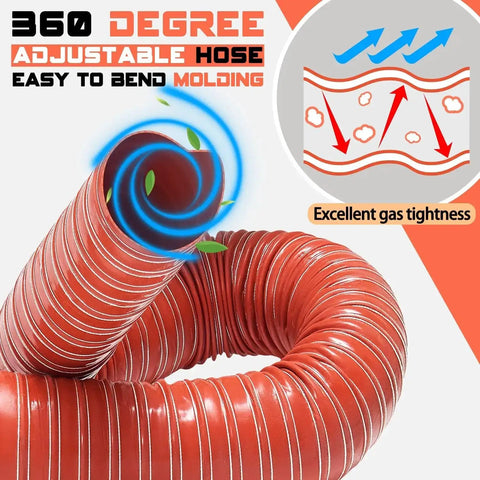 Red 3 Inch Intake Hose For Auto Air Duct System With Double Layer Silicone Flexible Ducting High Temp Heat Resistant Vacuum Hose