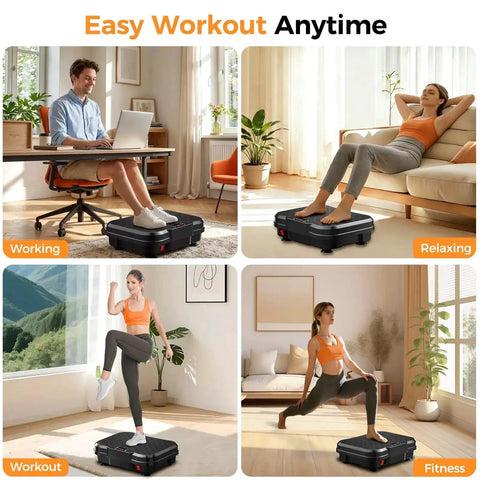 People using Vibration Plate Exercise Machine For Lymphatic Drainage And Weight Loss in various settings at home
