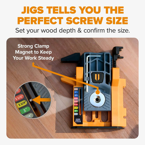 Mini Pocket Hole Jig Kit Auto Adjusting Portable System For Woodworking Pro Grade Self Calibrating