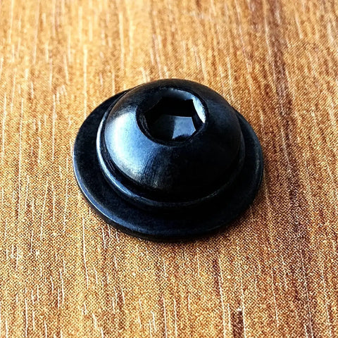 1/4-20 Button Head Socket Cap Bolt Kit With Black Oxide 304 Stainless Nuts And Washers, single bolt and washer on wood surface