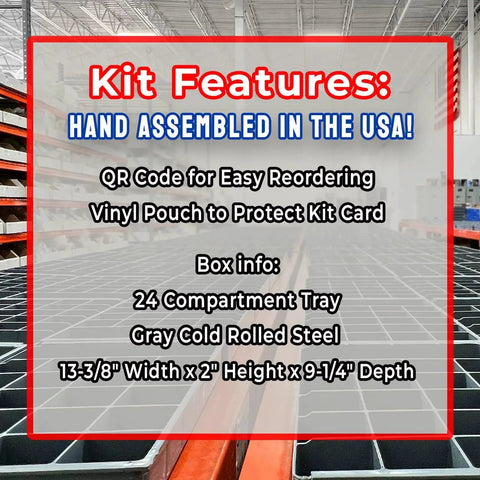 Stainless Steel Hex Cap Screws Bolts Nuts And Washers Assortment Kit 574 Pieces 24-compartment tray feature details in warehouse.