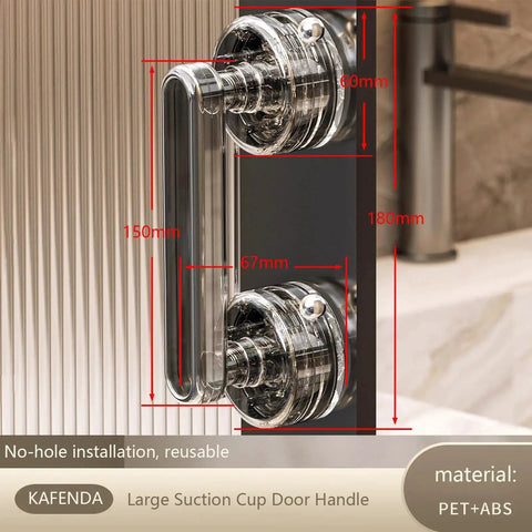 Powerful Large Suction Cup Handle For Glass Doors Windows Cabinets And Refrigerators No Drilling Installation showing dimensions