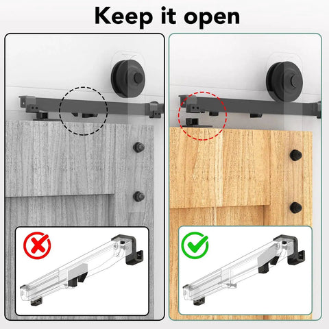 Soft Close Barn Door Hardware Kit With Silent Damper Stops For Flat Track Sliding Doors, Prevents Slamming And Slows Closure