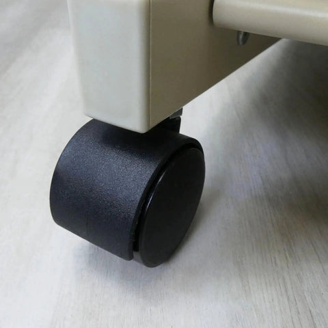 Heavy Duty 2 Inch Twin Wheel Office Chair Casters Shepherd Hardware With Seven Sixteenth Inch Stem Diameter installed on furniture