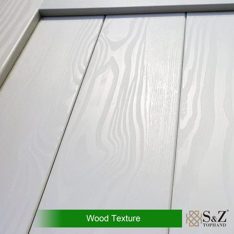 Close-up of 36x84 Inch MDF Barn Door Kit With 6.6 Ft Sliding Hardware, showing solid PVC surface with wood texture.
