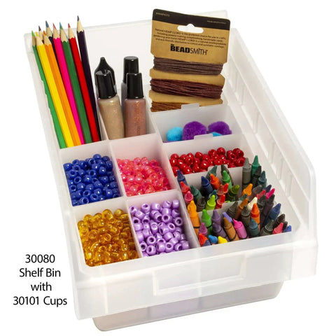 Durable Plastic Bin Cup Storage For Sorting Small Parts In Shelf Bins Two Inch By Three And One Quarter Inch By Three Inch White Case Of 48 Great For Nuts Bolts Screws Washers Office Crafts And LEGO Sorting