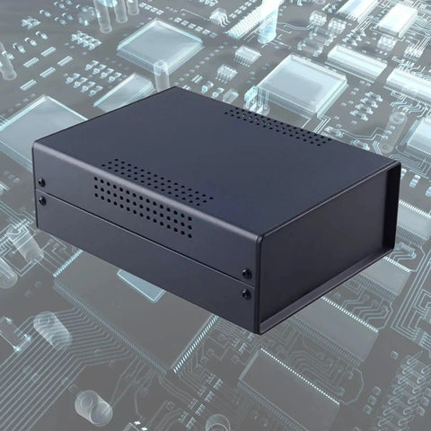 Tough As Nails Industrial Enclosure Box For Wire Junction And Distribution Control With ABS Panel, shown in tech environment.