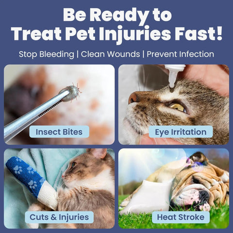 Vet Approved Dog First Aid Kit For Dogs And Cats Emergency Care at Home Car Camping and Travel with tick remover and medical supplies