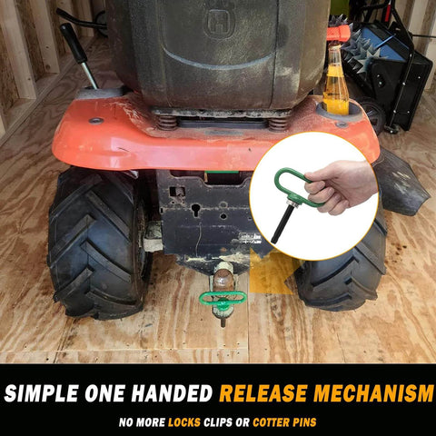 Two Pack Magnetic Trailer Hitch Pins With Handle And Clip 1/2 Inch for easy connection on lawn mowers and ATVs