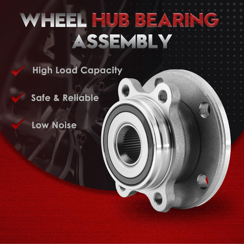 Image of Audi Wheel Bearing Hub Assembly 513253 Replacement For A3 Quattro TT Q3 Beetle CC Eos Golf GTI Jetta Passat R32 5 Lug