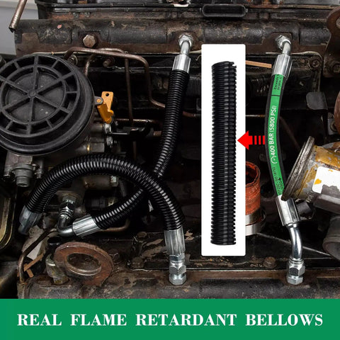 Installed High Pressure Oil Pump HPOP Hoses And Crossover Replacement Kit For Ford Powerstroke 7.3L Diesel 1999 To 2003.