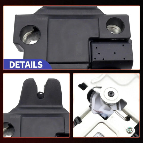 Close-up of Lexus ES350 drop-in rear trunk power actuator lock replacement for 2007-2012 models, OE spec 64600-33140, direct fit.