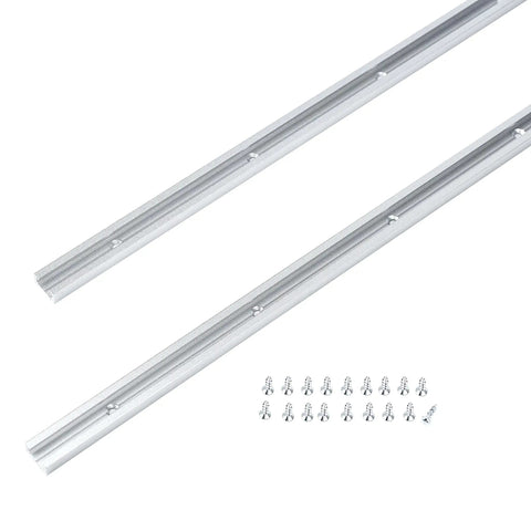 36-Inch Aluminum T Track With Wood Screws, Double-Cut Profile, Predrilled Mounting Holes, Fine Sandblast Anodized Silver Finish, 2-Pack