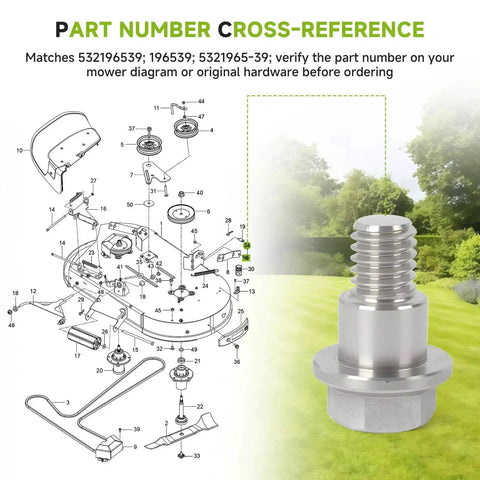 2 Pack Heavy Duty Shoulder Bolts For Riding Mower Deck Suspension And Chassis Hardware Cross Reference 532196539 196539 5321965 39
