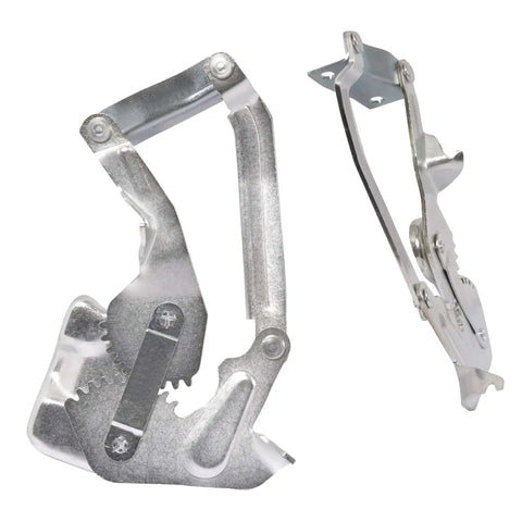 Hood Hinge Pair For 1955 Chevy Bel Air Nomad One Fifty Two Ten Cars With Steel Construction And Galvanized Silver Finish