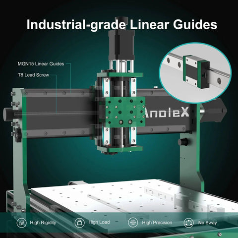 CNC Router Machine 3030 Evo Max With All Metal XYZ Axis And Dual Steel Linear Guides Built For Cutting Aluminum Brass Stainless Steel