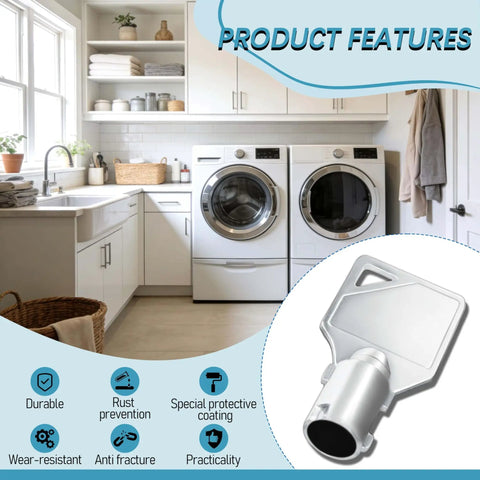 Premium 2 Pack GR888 Washer And Dryer Keys For Greenwald Speed Queen Commercial Coin Operated Machines Replacement Cash Box Lock Keys 8 20 888 Compatible With 54612 AP24028 And Other Models. Display of keys and laundry room setting.