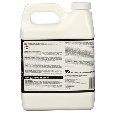Back view of 1 quart can of Neutral contact adhesive 30NF for laminate, foam, wood, plywood and canvas with detailed instructions