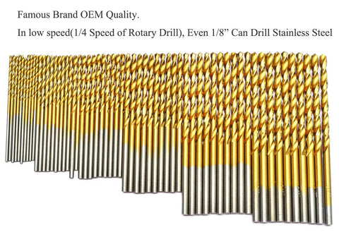60 Piece Drill Bits Set For Precision Drilling In Steel Wood Plastic Aluminum Alloys With 1/8 Inch 1/16 Inch Micro Twist Bits