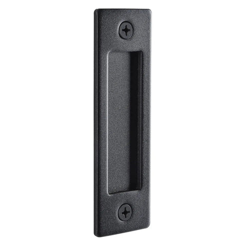 Matte Black Sliding Barn Door Handles Set With Included Hardware Kit, Easy Surface Mount Installation, front view