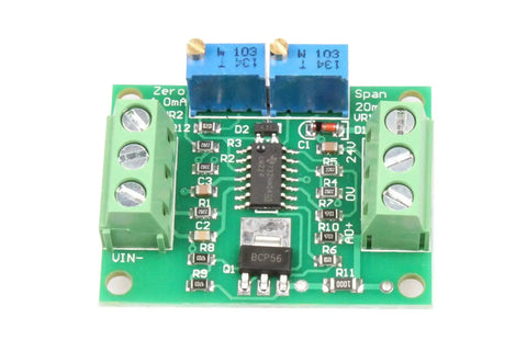 No-Nonsense Voltage To Current Converter Module 0 To 24V To 4 To 20mA Signal Output with green circuit and components