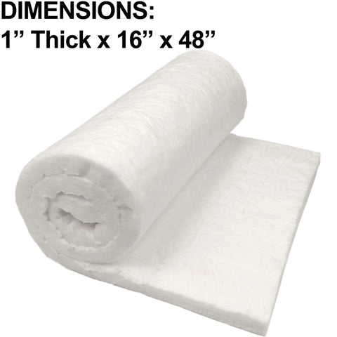 Ceramic fiber insulation blanket, 1-inch thick, 16 x 48 inches, white roll, model 3026E, Amazon