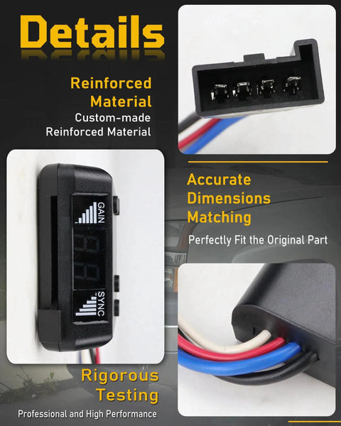 8507111 Time Delay Brake Controller Kit with four-axle wiring harness and digital gain/sync display (front view)