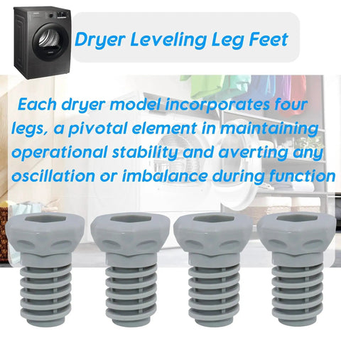 4 Pack Dryer Leveling Leg Feet Replacement For Front Load Dryers DV2 DV3 DV4 DV5 DVE Replace DC61-03128A set