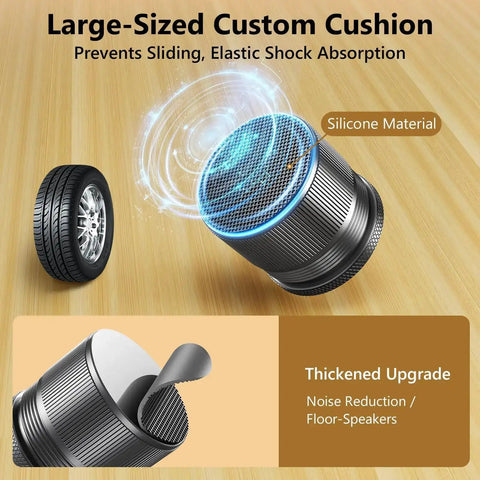 Adjustable Speaker Isolation Feet 4 Pack With Height Adjustable 0.9 to 1.5 Inch Vibration Damping Stands shown with cushion detail