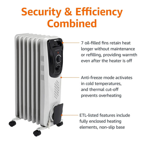 Cozy Up Fast With A Portable Oil Filled Radiator Heater From Amazon Basics With Three Heat Settings High 1500W Medium 1000W Low 600W Long Lasting