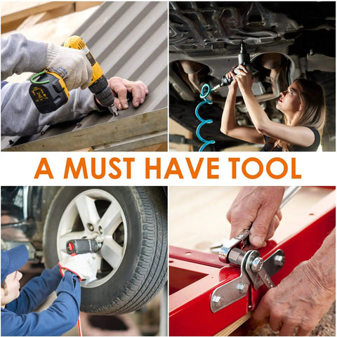 Heavy Duty Bolt Extractor Kit For Damaged Nuts And Bolts 18 Piece Set With Three Eighths Inch Drive Lug Nut Removal Tool Used On Various Tasks
