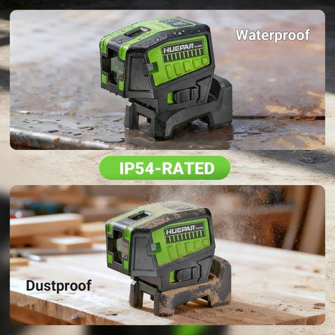 5 Point Self Leveling Laser Level With Plus Mode For Precise Plumb Dots And Level Lines 360 Degree Magnetic Base Dual Vertical And Horizontal Dots For Quick Pro Grade Layout From 98 To 165 Feet Includes Batteries And Hard Carrying Case IP54 rated