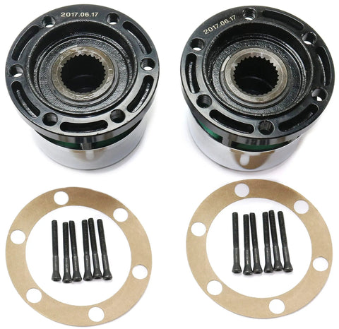 Locking Hub Set For Nissan Frontier 1998-2004, Pathfinder 1990-2004, Xterra 2000-2004, Pickup 1995-1997, 6 Stud Manual Locking Hubs With 28 Spline, Wheel Hub Assembly, Includes Gaskets And Bolts
