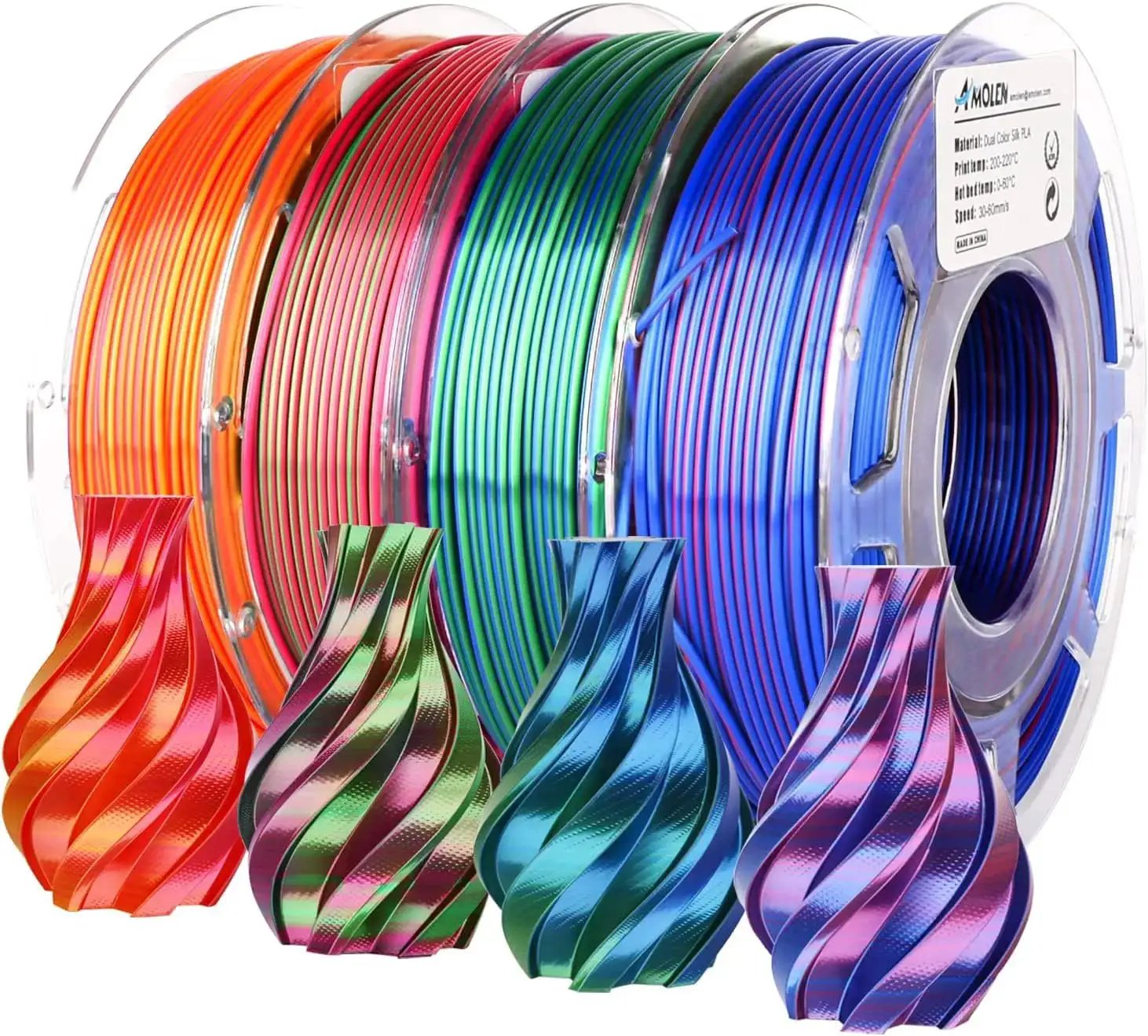 dual color PLA filament bundle 4x200g for 3D printers ...