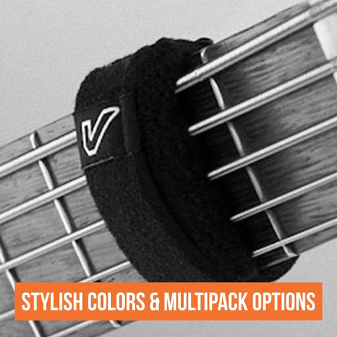 Close-up of Versatile Fret Wrap Dampener Pack Of 3 For Quiet Recordings And Clean Tones On Electric And Acoustic Guitars