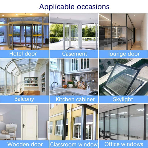 Various door and window styles where Weather Stripping Seal Tape For Doors Windows And Showers 33 Feet Self Adhering Transparent 25mm can be applied.