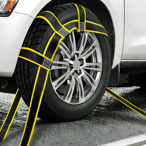 Reflective Tow Dolly Straps Two Pack Heavy Duty For Car Hauler Trailers 10000 Lbs Breaking Strength cradling 19 inch tire